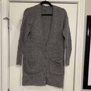 Aerie Cozy Gray Women's Long Cardigan, Size S